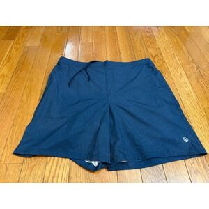Sol Borne Mens XXL Hybrid Shorts Navy Blue Striped Elastic Waist Quick Dry New
